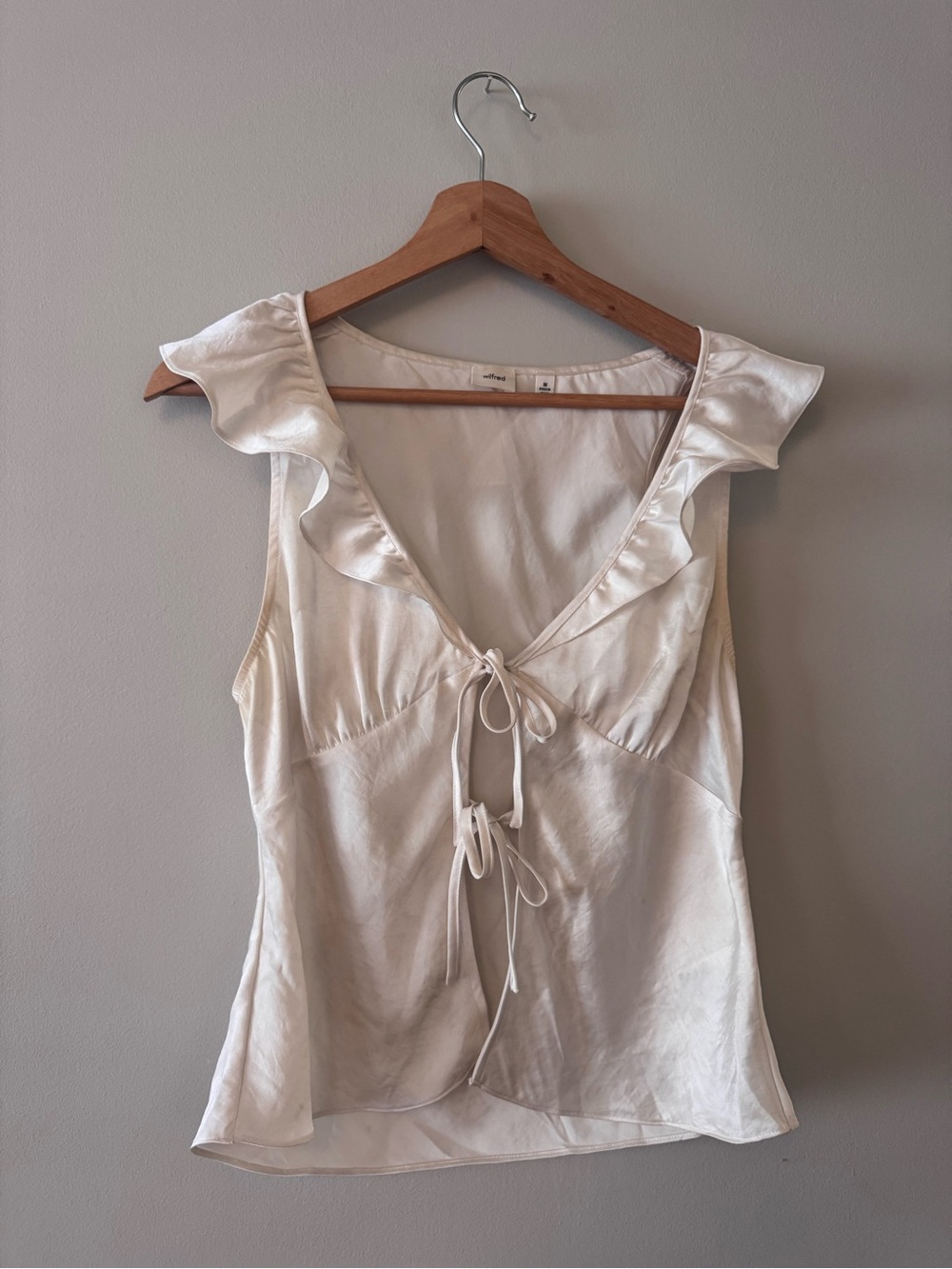 Wilfred Ivory Ruffle Tie-Front Camisole